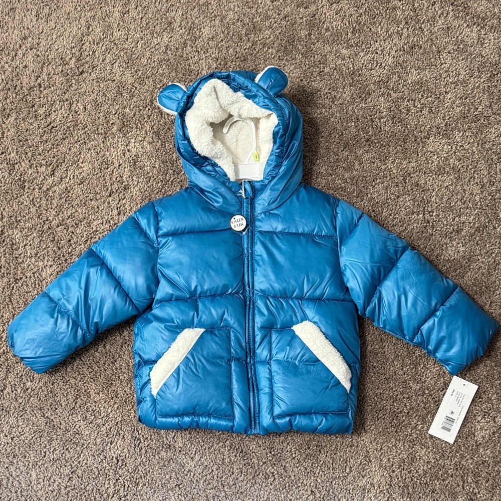 Rothschild Blue Puffer Jacket for Kids